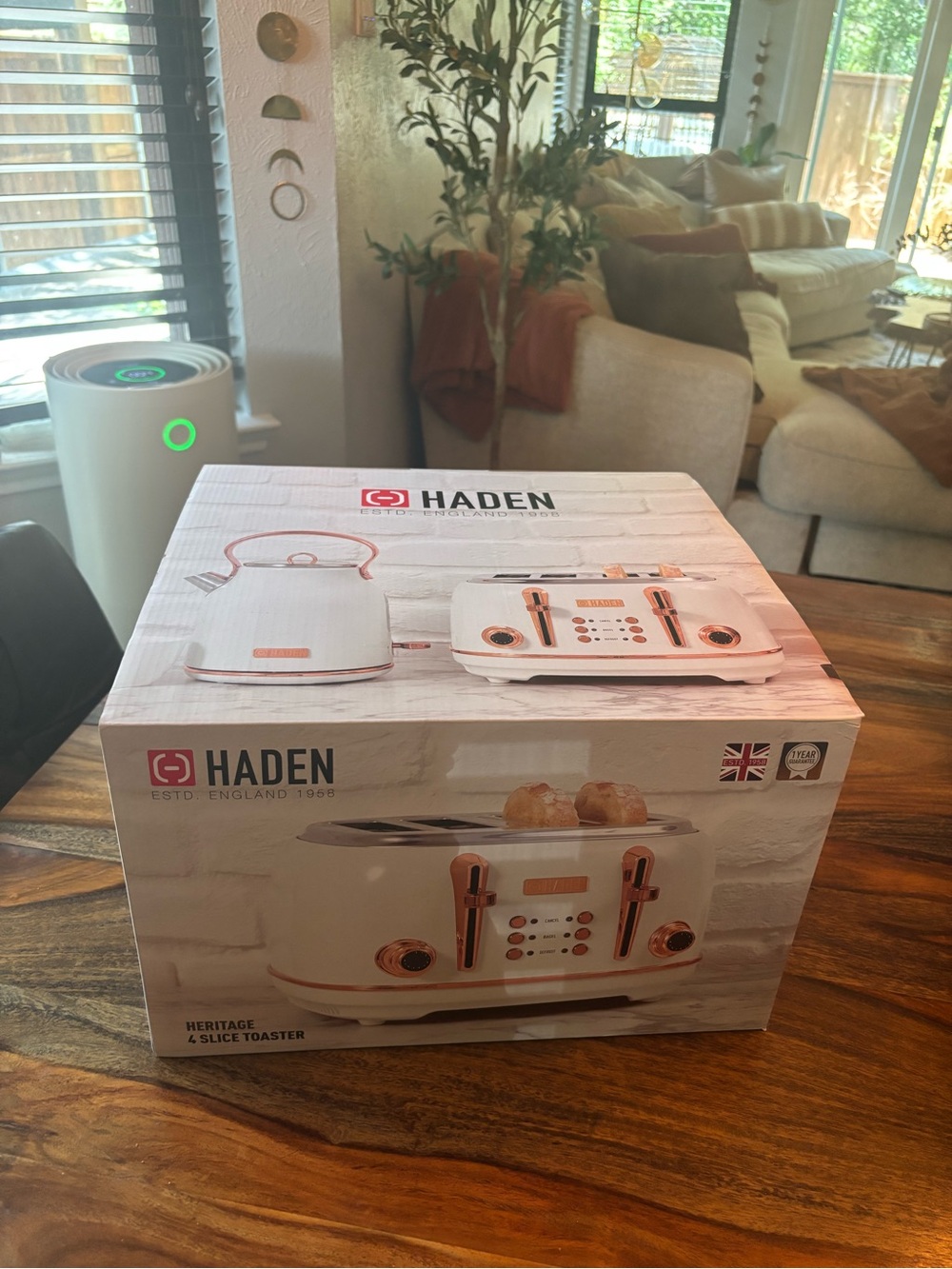 Haden Heritage 4-Slice Toaster Ivory & Copper Designer Toaster~NEW IN BOX - Picture 4 of 5